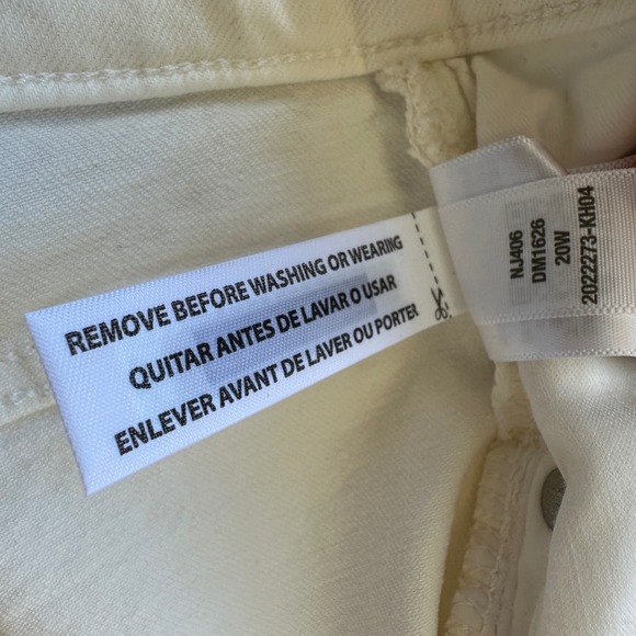 New Madewell The Perfect Vintage Wide Leg Crop Jeans Cream Pant‎ Plus Size 20W - Picture 10 of 11